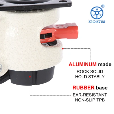 Gd 40 60 80 100 120f Level Adjustment Wheel Rachet Leveling Caster with Adjusting Rod Self Leveling Foot Activated Casters Footmaster