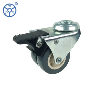Light Duty Caster 2inch 3inch Furniture Office Chair Castors Twin Wheel PVC Swivel Chair Caster Double Wheels
