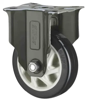 3 Inch Top Plate Dark Green Braket Black Industrial Wheel Caster Castor