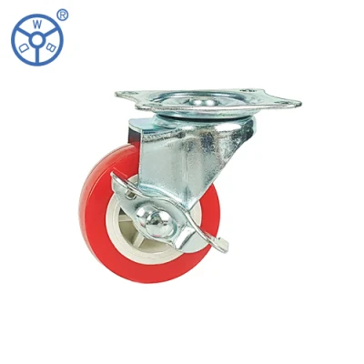Popular Furniture Light Duty Small Red Industrial PVC 2 Inch 3 Inch 4 Inch Castor Wheels