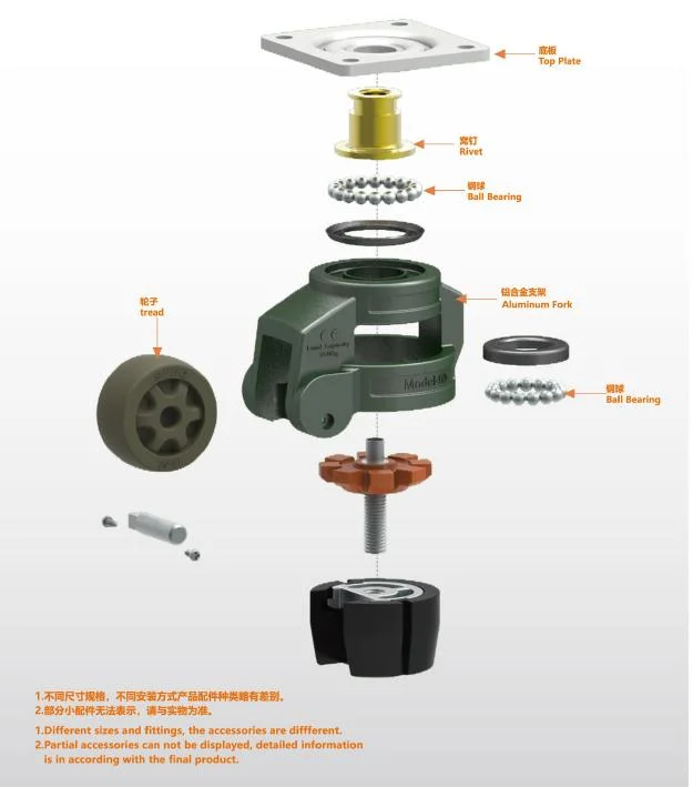 Easy Moving Save Energy Industrial Leveling Castor Caster Wheel with Noise Reduction