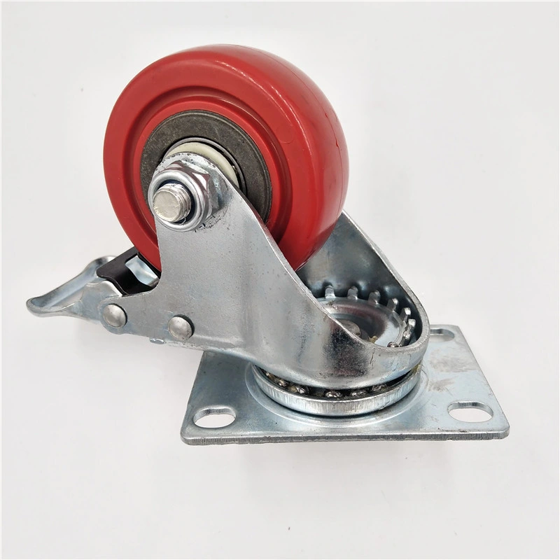 3inch 4inch 5inch Industry Barrow Wheels Double Bearing Red Plastic Wheel Caster