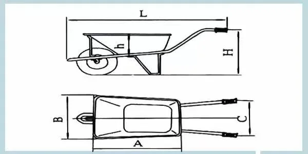 Heavy Duty Wheel Barrow 47L Hand Trolley for Farm /Garden/Industrial Wb1206A