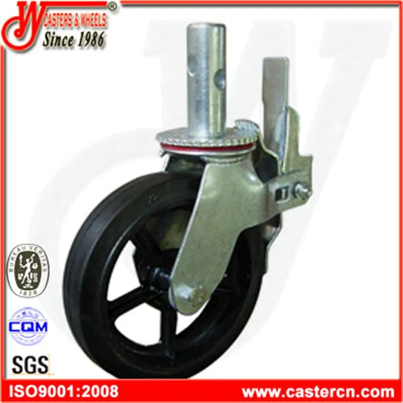 Heavy Duty Round Stem Industrial Scaffold Casters 450 Kg Capacity