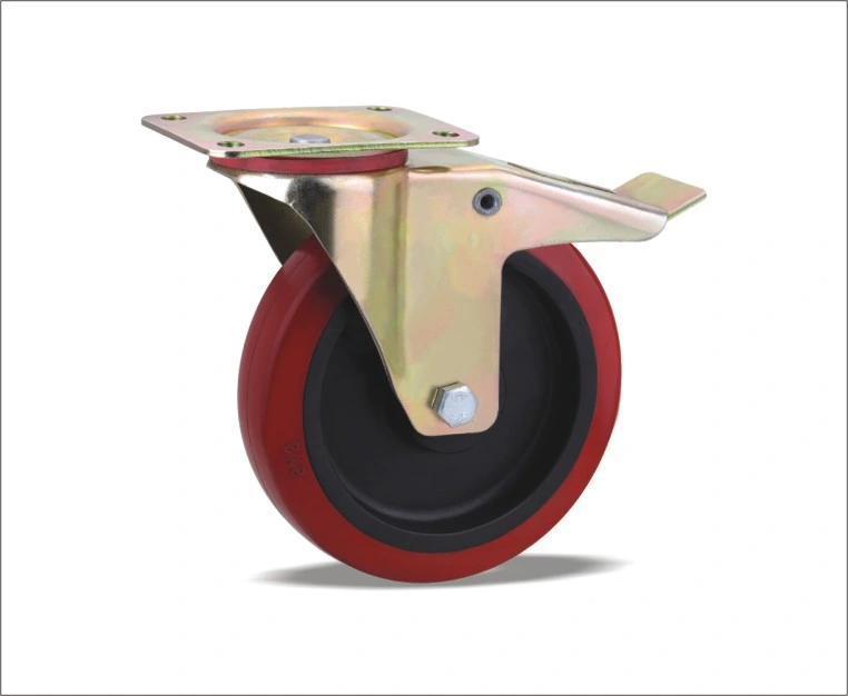 4 5 6 8 Inch Top Wheel with Cast Iron Core PU Polyurethane Wheel Swivel Caster