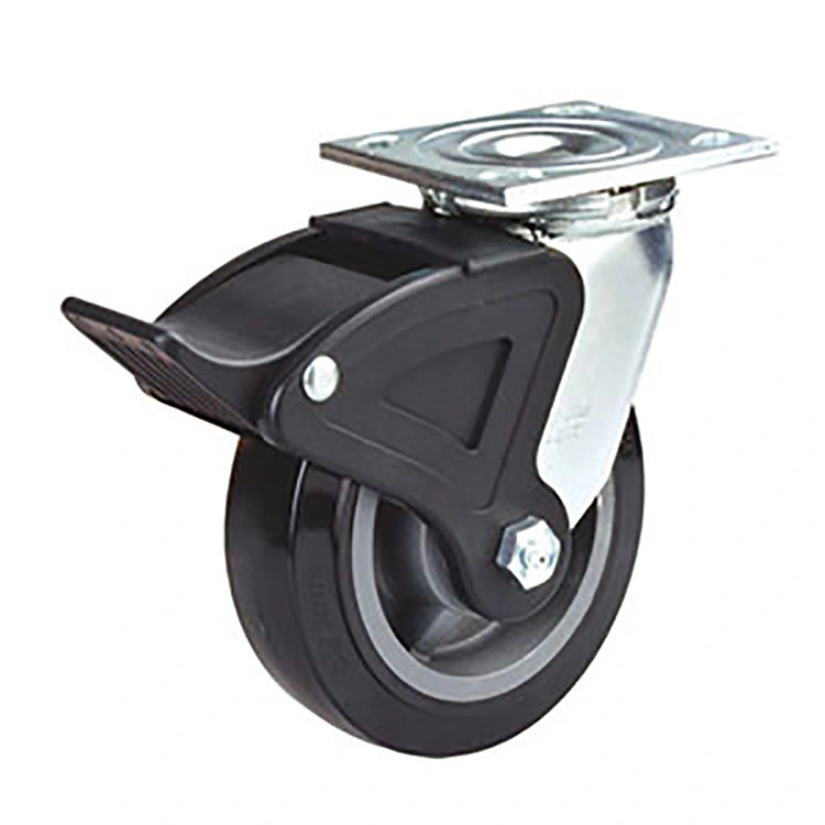 5 Inches Heavy Duty Rotating Swivel Caster with PU Wheel (with nylon total lock)