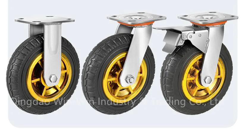 Heavy Duty Caster Solid Rubber Tire Trolley Wheel Anti-Skid Furniture Castor Industrial Caster