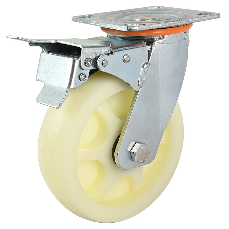 Wholesale Professional Replacement Rueda Industrial Silent Wear-Resistant PU Caster Wheels with Brake