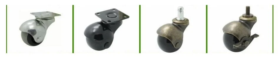 2 Inch Floor Protector Rubber Caster Wheels with Stem or Top Plate Mounting Options