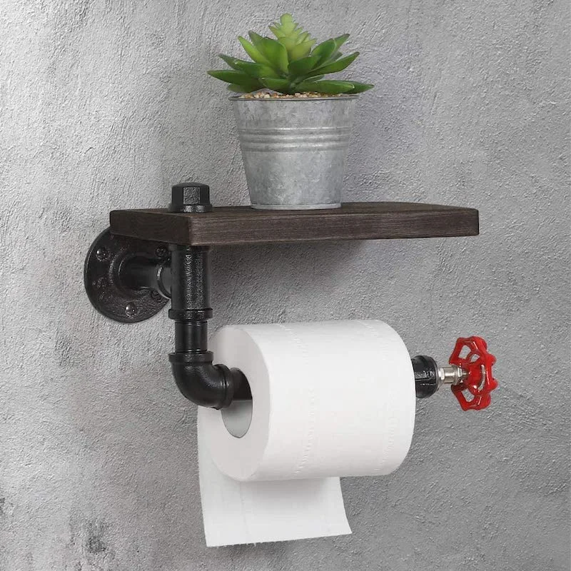 Industrial Pipe Decor Kit Robe Hook Towel Paper Bathroom Hardware