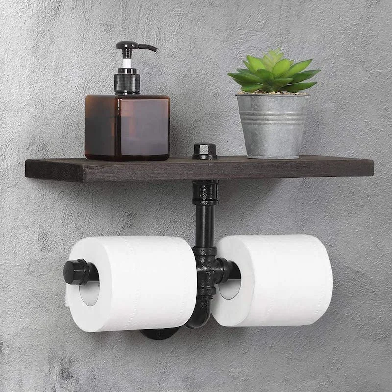 Industrial Pipe Decor Kit Robe Hook Towel Paper Bathroom Hardware