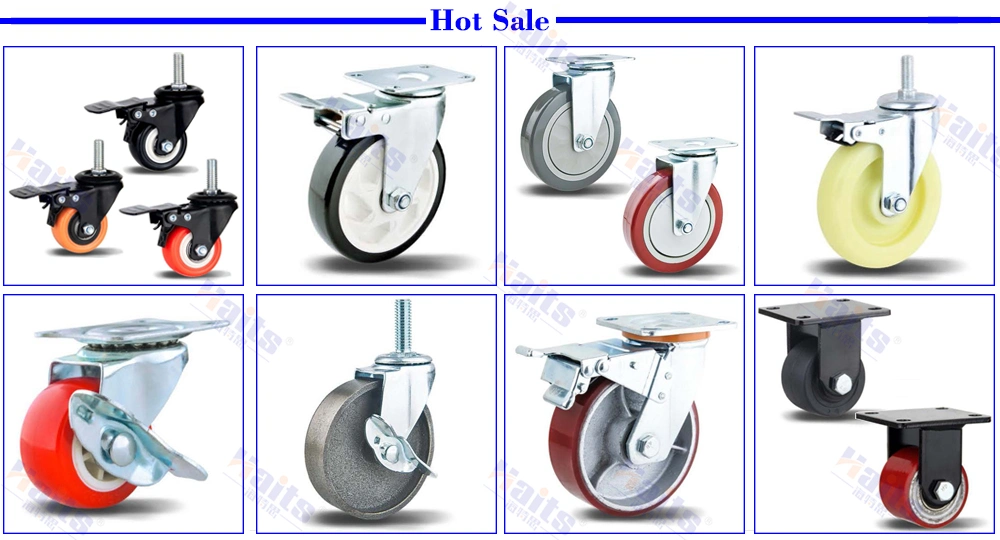 6&quot; Industrial Aluminum Rim Heavy Duty PU Swivel Caster Industrial Caster Wheels 8 Inch