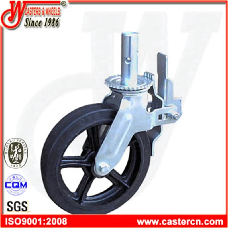 Heavy Duty Round Stem Industrial Scaffold Casters 450 Kg Capacity