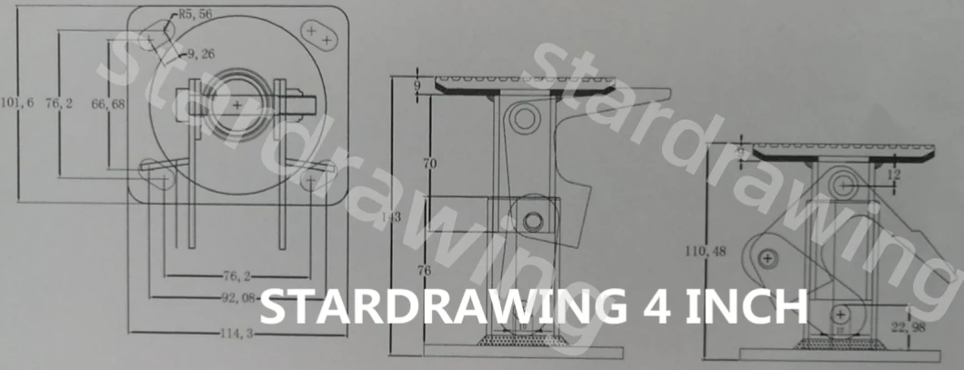 Stardrawing Anti Rust 304 Stainless Steel Floor Lock Castor Wheel