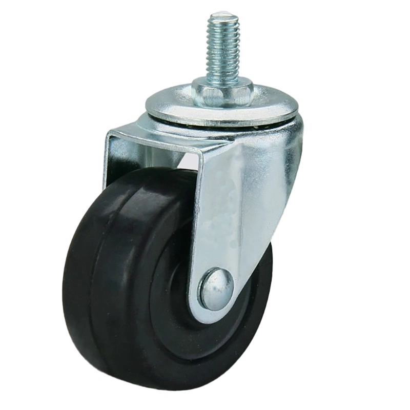 Factory Light Duty 2.5 Inch Furniture Threaded Stem Locking PA Caster Wheel Furniture Wheelbarrow Casters