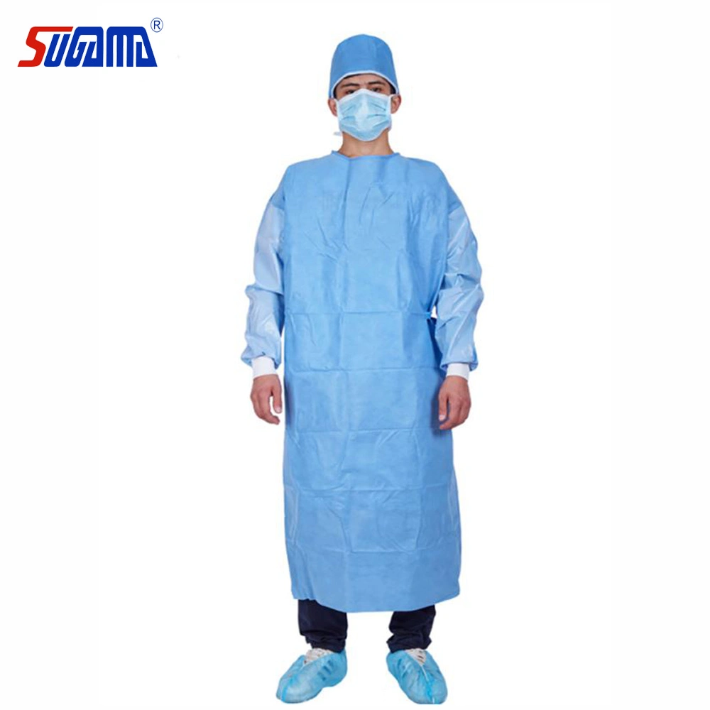 Disposable Eo Sterile AAMI Level1/2/3/4/ SMS/PP+PE Surgical Gown ISO Approved Cheap Price Manufacture Supply