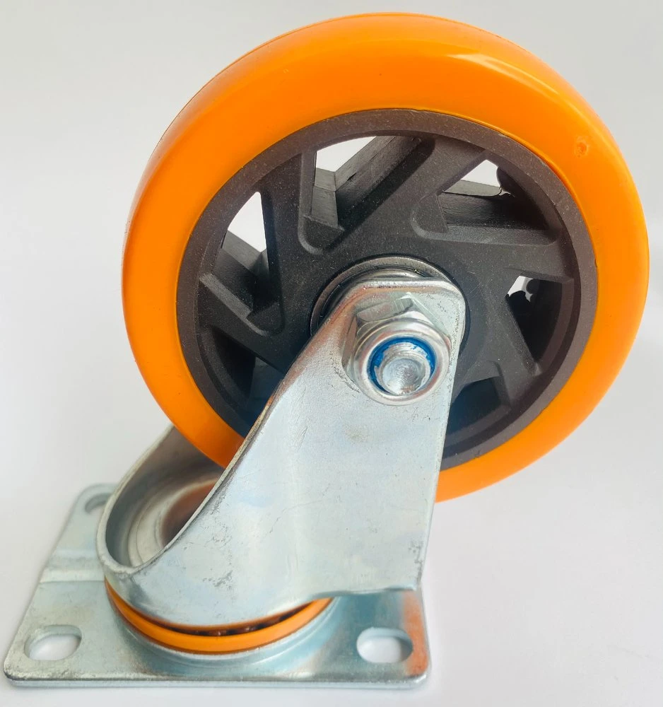 2.5inch Orange PU PVC Swivel Small Castor Wheels