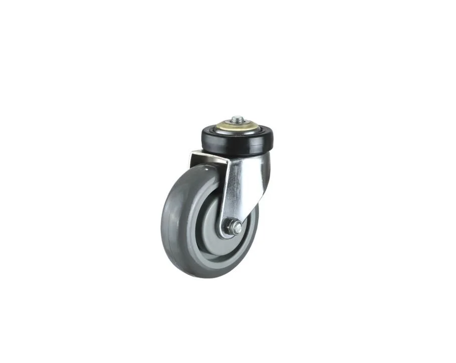 China 100mm 125mm Swivel Thread Stem Castor Shopping Cart TPE Casters and Wheels