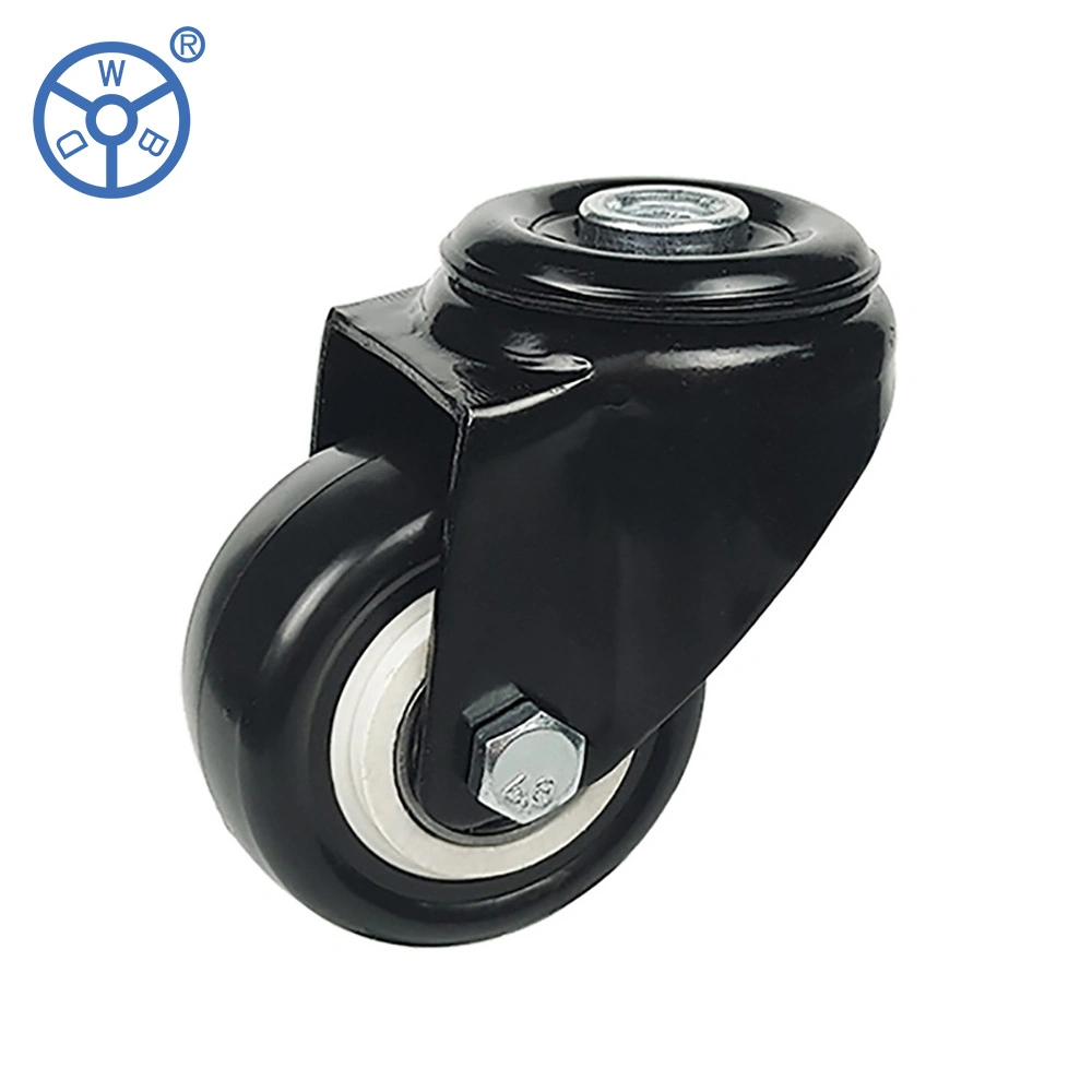 Amazon Package 50mm Light Duty PU PVC Small Black Screw Castor Wheel for Sewing Machine