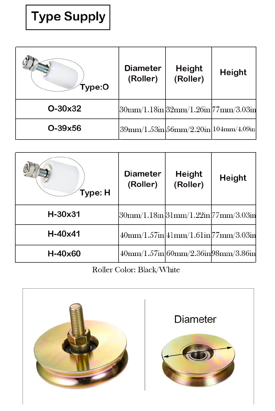 Universal Durable Sliding Gate Entry Caster Roller Wheel Pully