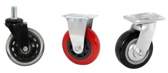 3&quot; 4&quot; 5&quot; PU TPR PVC Nylon TPE Np Cast-Iron Caster Wheel in Red with Large Loading Capacity