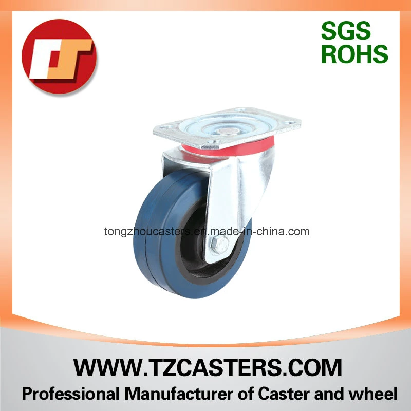 Light-Duty Plate Swivel Casters Wheel for Furniture Small TPE