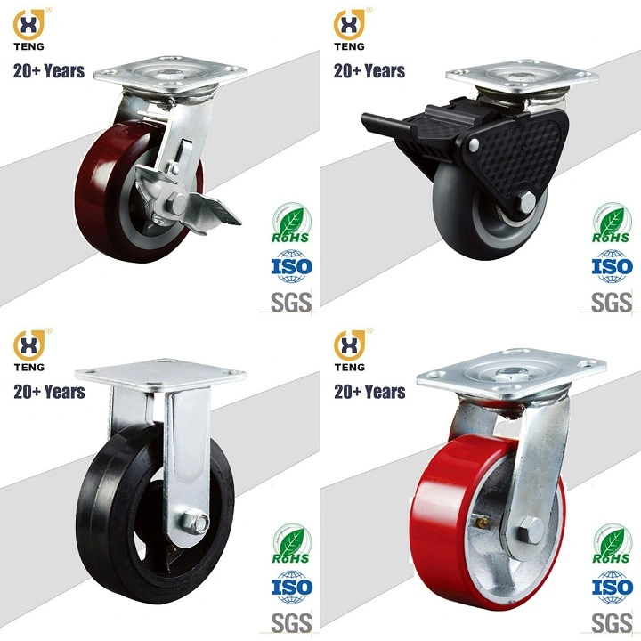 Heavy Duty Industrial Caster 150mm Rigid Plate White Nylon Trolley Castor Wheel