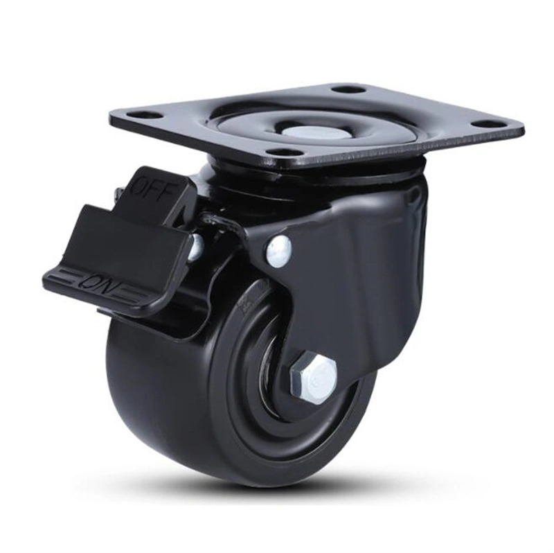 Low Center of Gravity Brake Casters Heavy Duty Nylon Castor