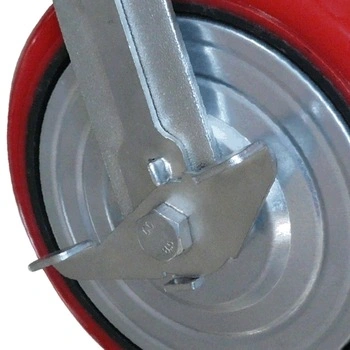 Durable 4 Inch Red PU Medium Duty Trolley Carts Swivel Caster Wheel