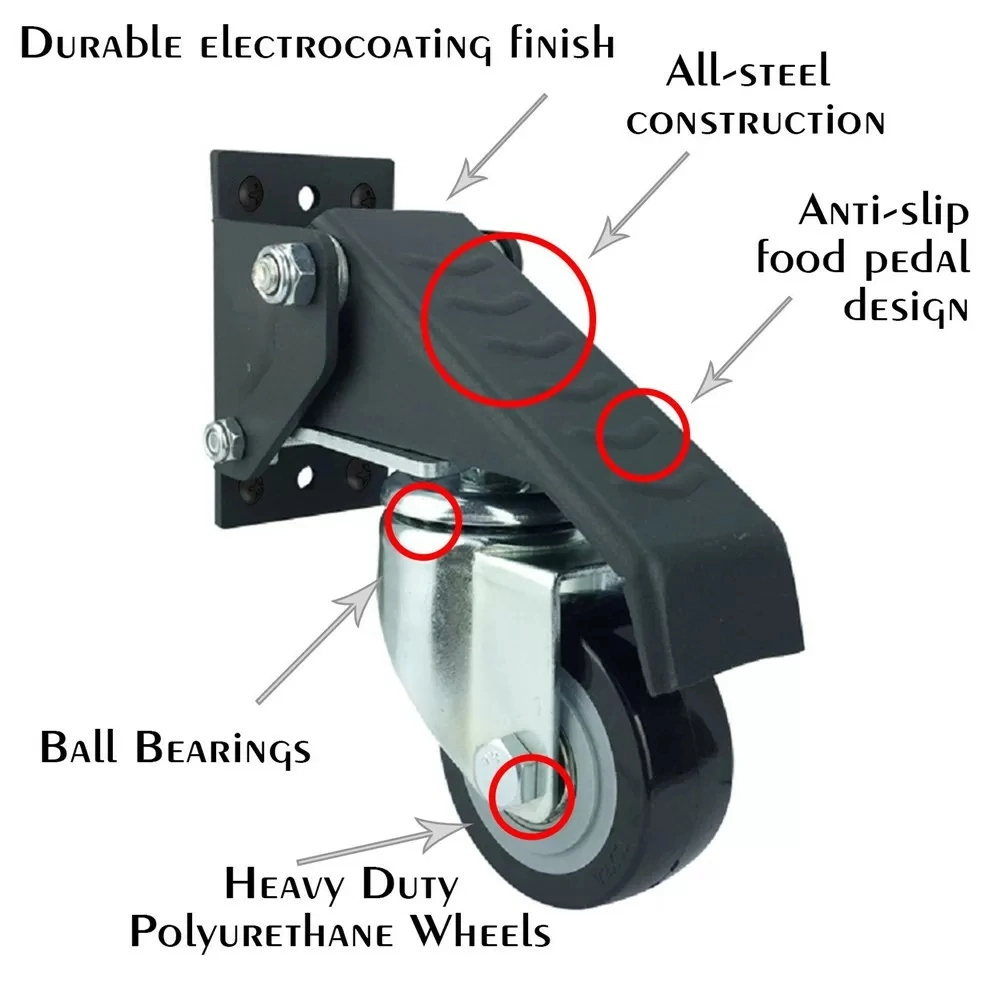 4PCS Upgrade Heavy Duty Workbench Caster Kit 660lbs Woodworking Table Wheel Set