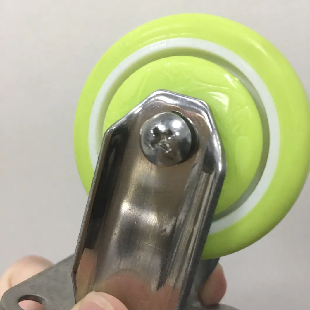 Wbd Wheels 40 50 mm Stainless Light Duty Green Color Mini Swivel Caster Wheels with Brake