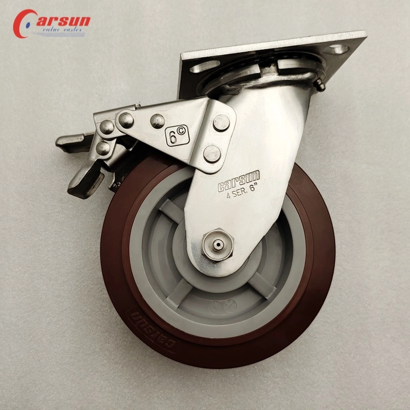 Stainless Steel Castors 3/4/5/6/8inch Industrial Caster Wheels with Rust Prevention and Corrosion Resistance