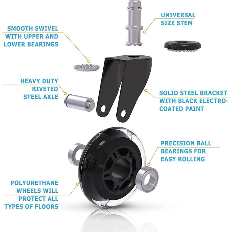 Office Chair Wheels Replacement Rubber Chair Casters