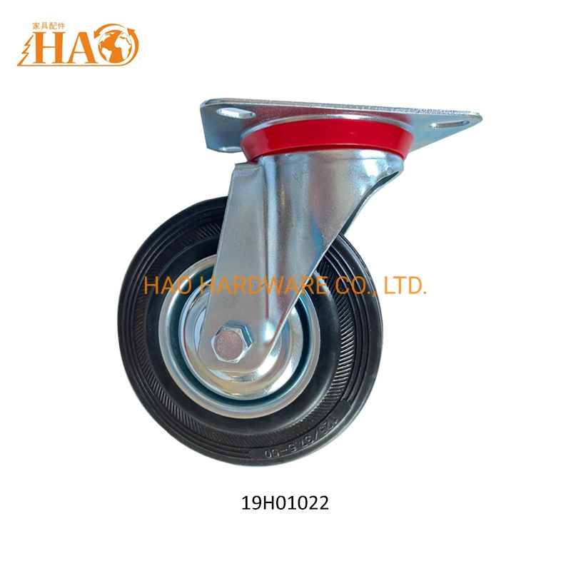 Customized Industrial Rubber Wheel Heavy Duty Swivel Caster Wheel Without Brake