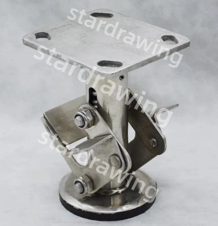 Stardrawing Anti Rust 304 Stainless Steel Floor Lock Castor Wheel