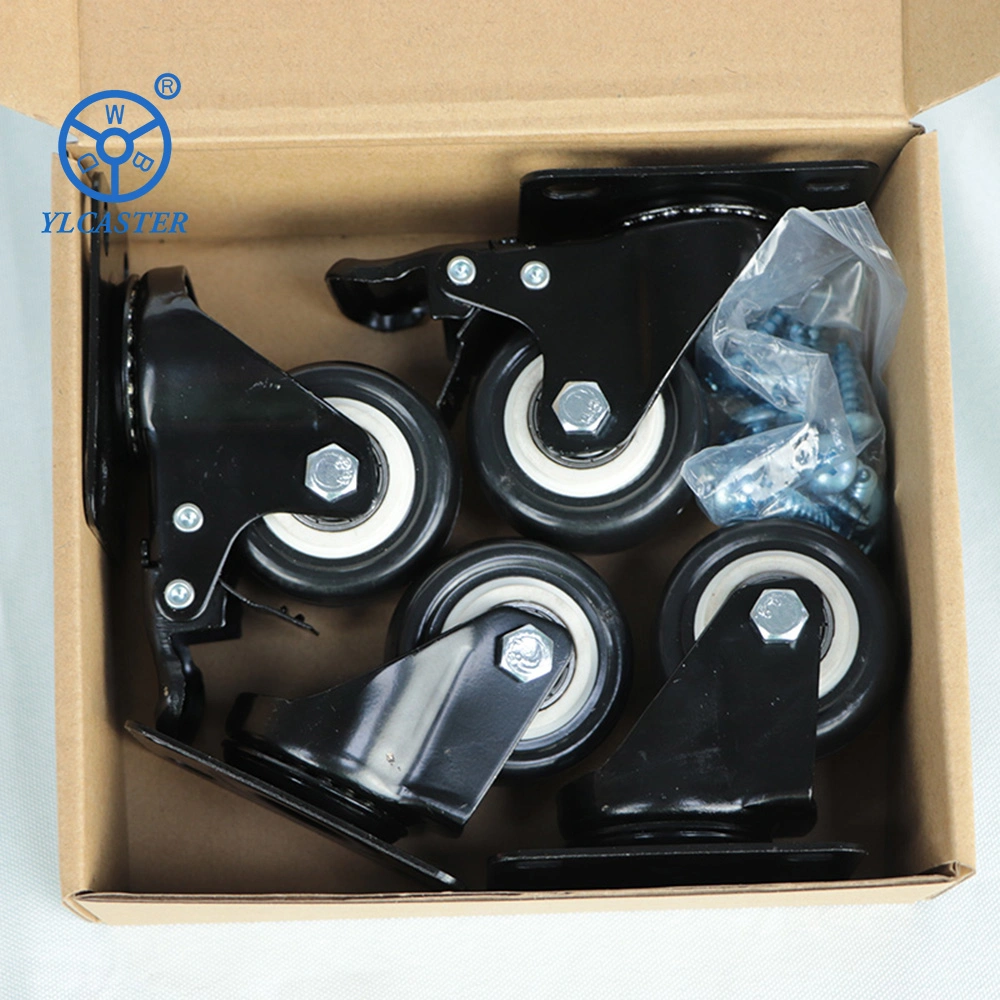 Rotating Castors Brake Mini Light Duti Caster Wheel Bolt Hole 2 Inch 3 Inch Metal Castor Swivel PVC Material