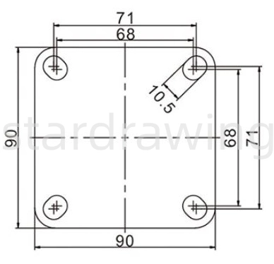 Stardrawing Threaded Stem Stainless Steel Leveling Caster Wheel with Leveling Foot