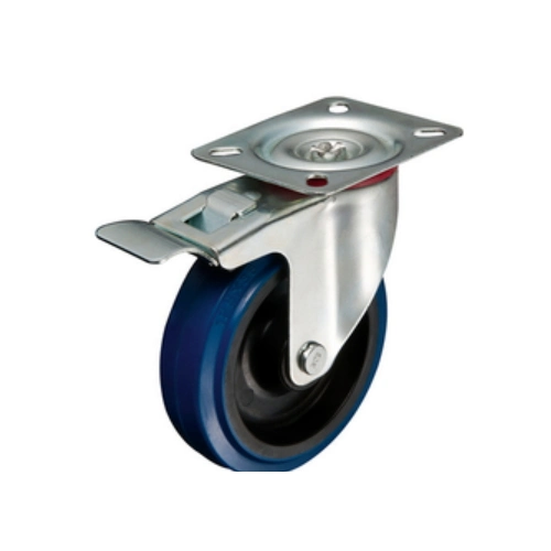 Furniture Hardware Heavy Duty Blue Elastic Caster Wheels with Brake