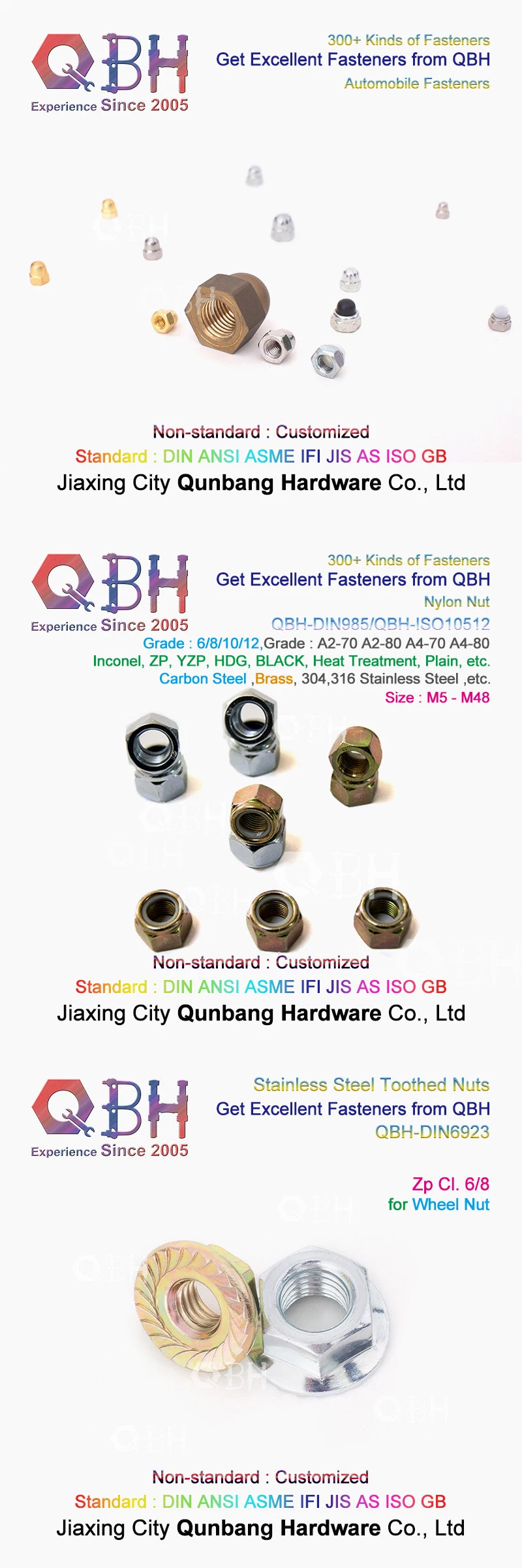 Qbh 15+ Years 300+ Furniture Industrial Steel Structure Construction Bridge Railway Ship Solar Panel Building Material Boat Automotive Auto Fastener Hardware