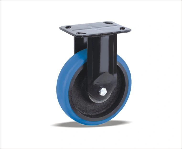 Heavy Duty Casters and Wheels with Light Brown, Reaction-Injected Polyurethane-Elastomer in 92&deg; Shore a Hardness. The Gravity Extrathane Tread