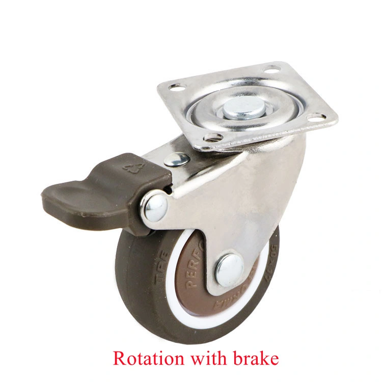 Winstar 1/1.25/1.5/2 Inch Heavy Industrial High Quality Rotate Trolley Wheel Caster with Brake