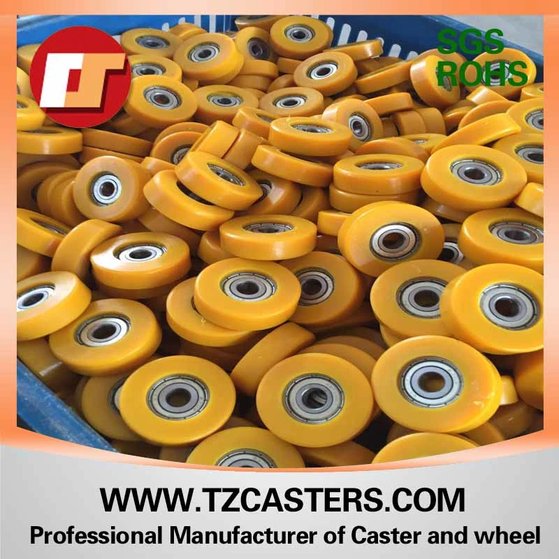 OEM China Factory Manufacturer 200*50mm Heavy Duty PU Caster Wheel with Cast Iron Center
