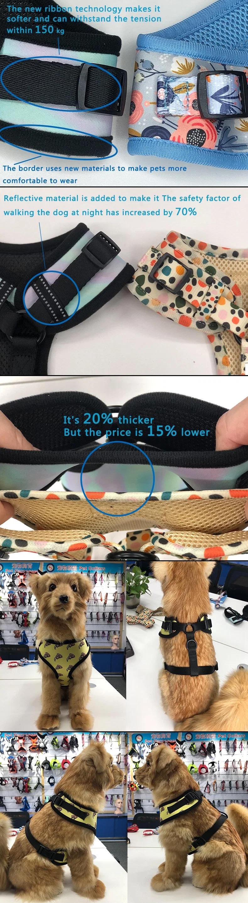 Tactical Dog Harness and Leash Set Custom Logo Pattern Mesh Nylon Dog Belt Personalized Sublimation Pet Supplies Manufacture/Factory Price