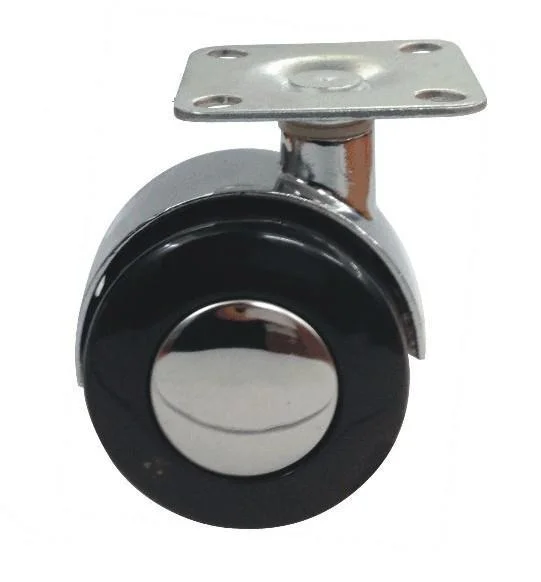 Swivel Furniture Black Low Profile Locking Shower Cabinet Nylon Caster