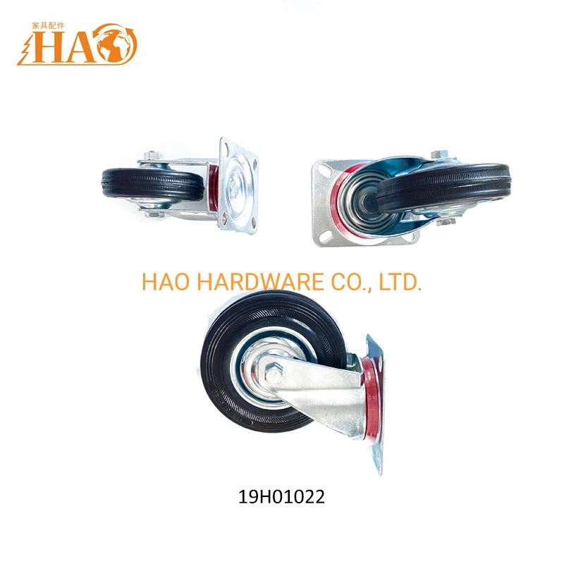 Customized Industrial Rubber Wheel Heavy Duty Swivel Caster Wheel Without Brake