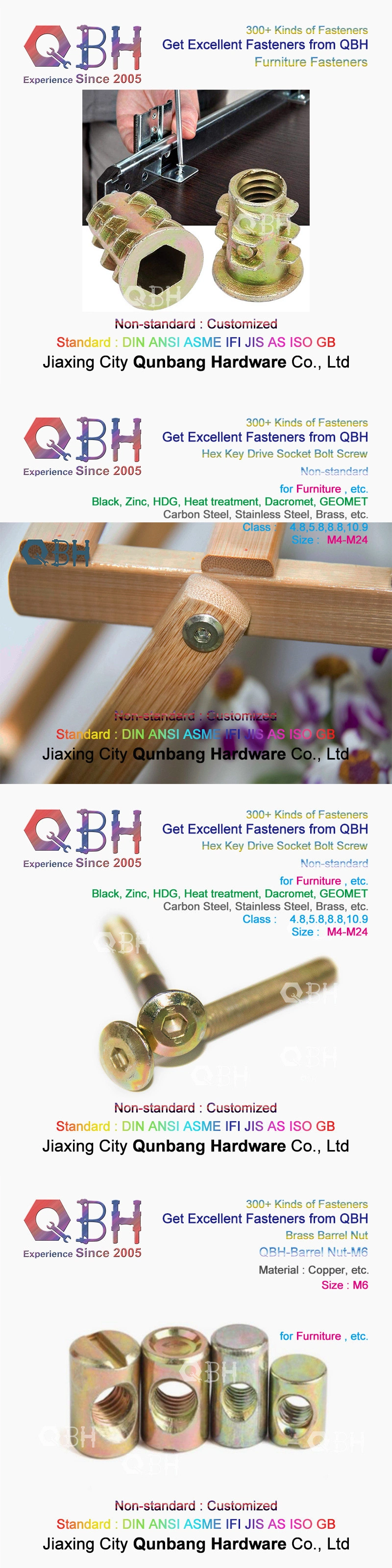Qbh 15+ Years 300+ Furniture Industrial Steel Structure Construction Bridge Railway Ship Solar Panel Building Material Boat Automotive Auto Fastener Hardware
