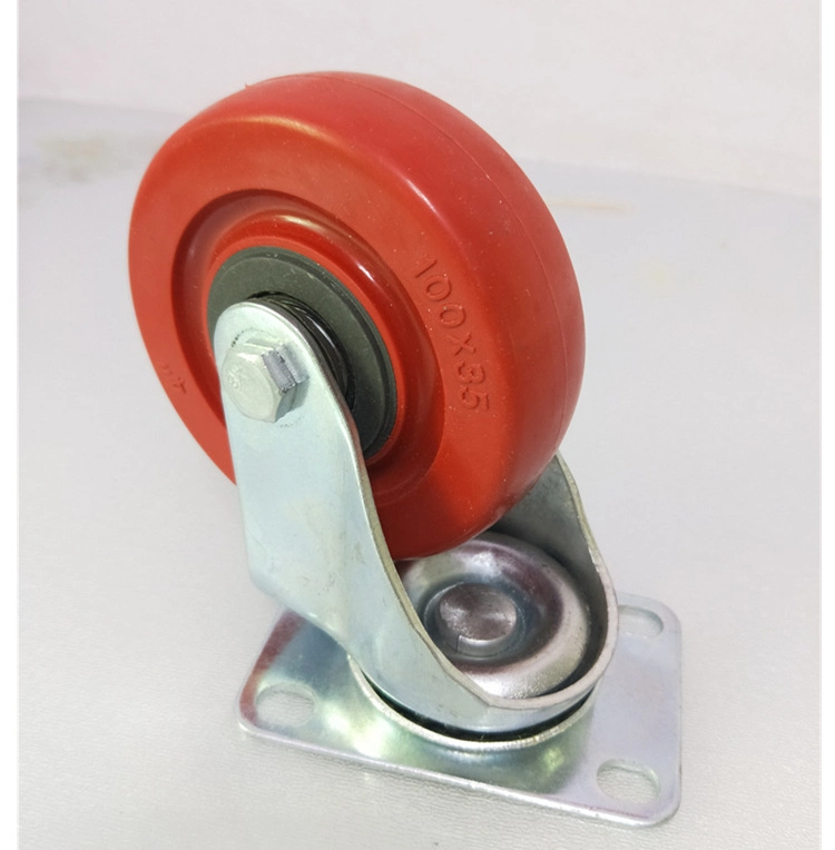 3inch 4inch 5inch Industry Barrow Wheels Double Bearing Red Plastic Wheel Caster