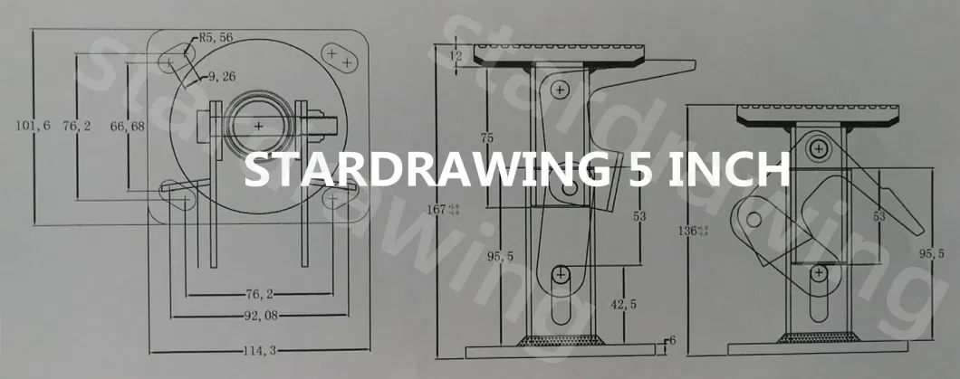 Stardrawing Anti Rust 304 Stainless Steel Floor Lock Castor Wheel