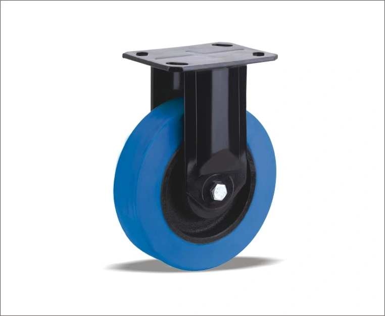 Heavy Duty Casters and Wheels with Light Brown, Reaction-Injected Polyurethane-Elastomer in 92&deg; Shore a Hardness. The Gravity Extrathane Tread