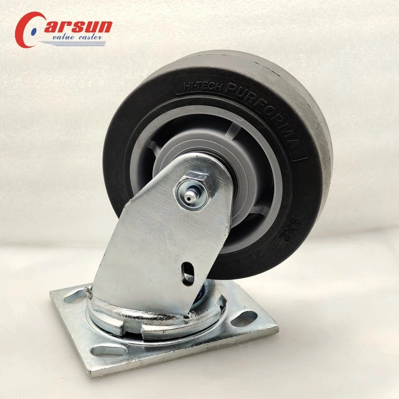 Industrial Castors 3/4/5/6/8 Inch Thermoplastic Rubber Wheels Casters Grey TPR Casters
